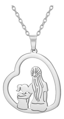 Collar Colgante De Corazón Amor Madre E Hija Abrazo