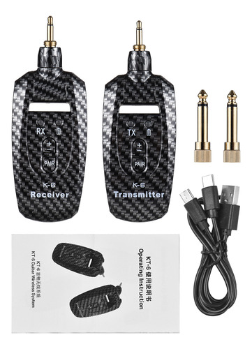 Sistema De Guitarra Inalámbrico Transmisor Recargable Uhf De