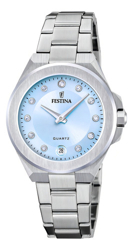 Reloj Festina F20700/3 Azul Mujer Acero Inoxidable Correa Plateado Bisel Plateado
