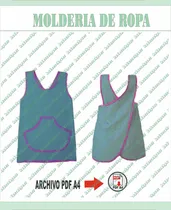 Comprar Molde De Ropa Imprimible En Pdf A4  Chaqueta \u002Fdelantal