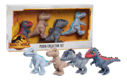 Jurassic World Set 4 Peluches Dinosaurios Exclusivo 17 Cm 