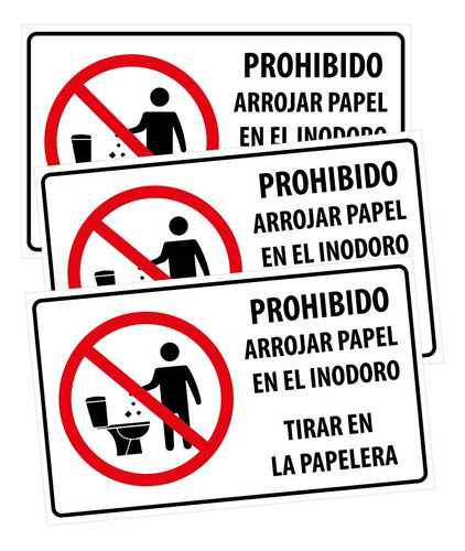 Cartel No Tirar Papeles Al Inodoro Impreso