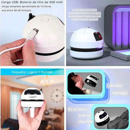 Mini Aspiradora De Escritorio Recargable Usb Portatil Hogar