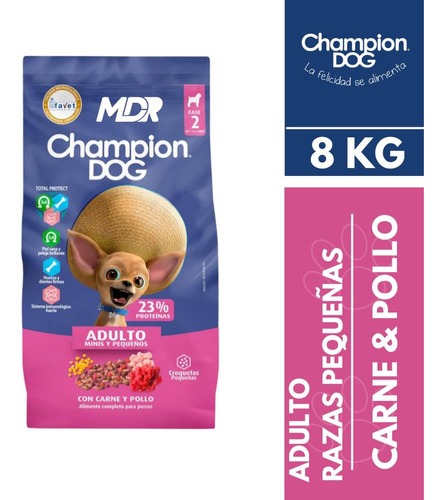 Champion Dog Adulto Razas Pequeñas Carne Y Pollo 8kg | Mdr