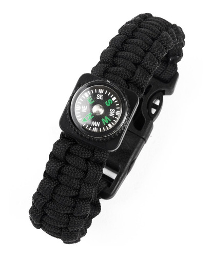 Pulsera Paracord Survival Con Brujula Pedernal Y Silvato