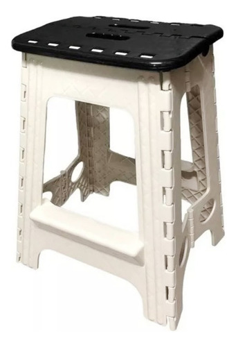 Banquito Banco Alto Plástico Plegable Portatil Plastico Negro