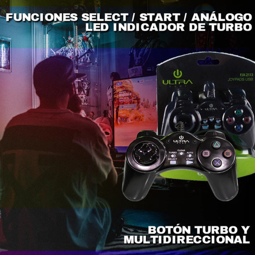 Control Joystick Ultra Para Pc Con Turbo Usb - Revogames