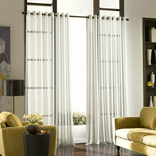 Curtainworks Soho Panel De Gasa Con Ojales Transparentes,