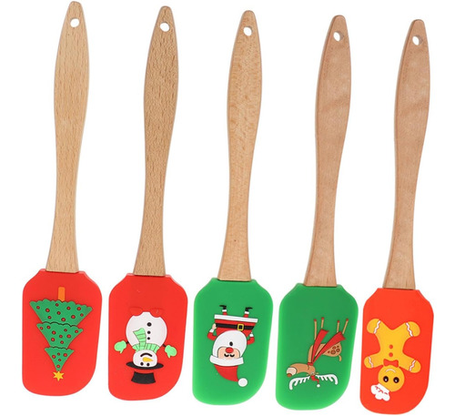Juego De 5 Espátulas Navideñas Para Hornear
