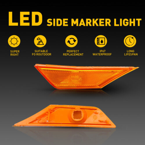 2pcs Side Marker Lights Signal Turn Lamps W/led Bulbs Fo Bbv