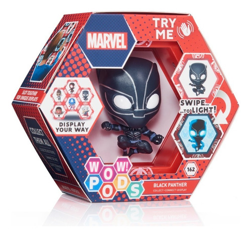 Figura Wow Pods Black Panther Con Base Con Luz Pantera Negra