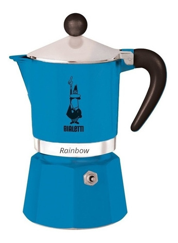 Cafetera Bialetti Rainbow 6 Cups manual azul italiana
