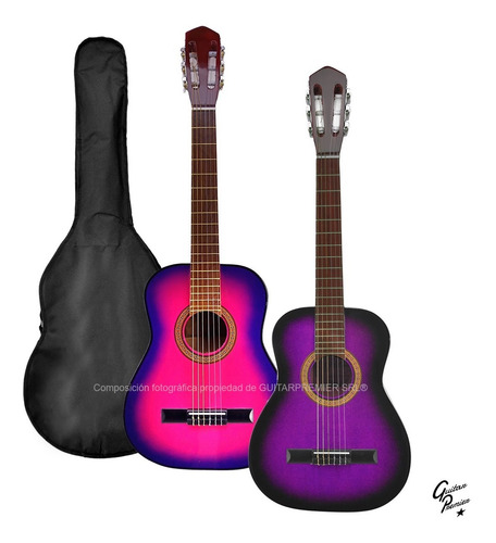 Imagen 7 de 10 de Guitarra Electrocriolla Mediana Colores Funda Pua Garantia