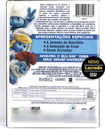 Dvd Os Smurfs 2 - Original Novo Lacrado