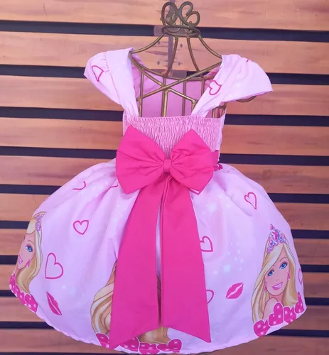 Roupa Da Barbie - Vestido Rosa Corações - Melhor Preço