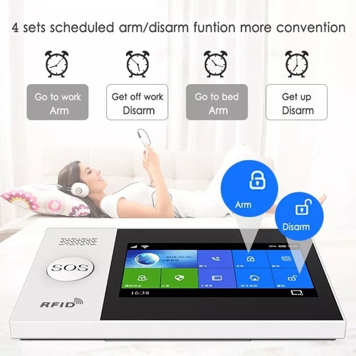 Alarma Inteligente Wifi Gsm Pantalla Táctil Para Tuya Smart