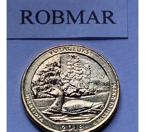 Robmar-usa-quarter Bañado Oro 24k Año 2018-n°43-voyageurs