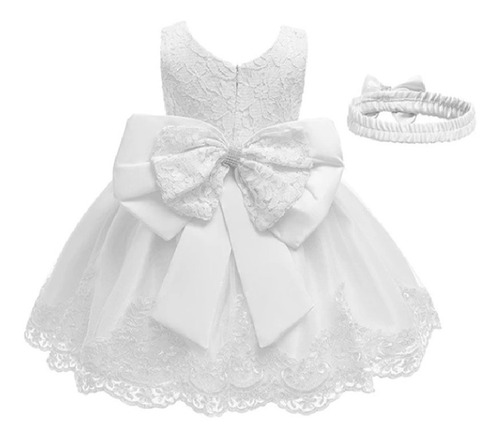Vestido Elegante Con Moño Para Bautizo 1 Año (12 Meses) | Envío gratis Vestido Elegante Con Moño Para Bautizo 1 Año (12 Meses) | Envío gratis