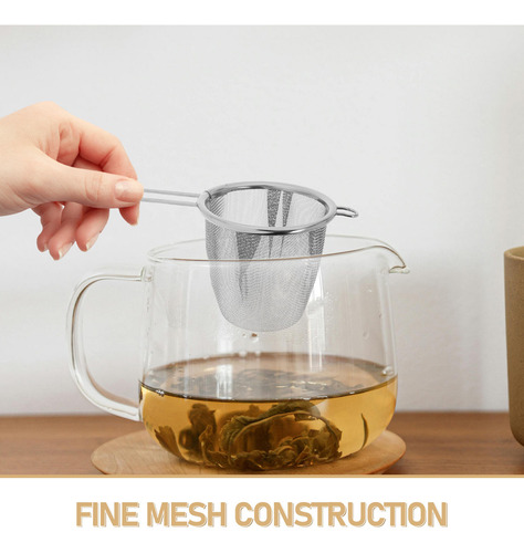 Infusor De Té De Malla Fina De Acero Inoxidable, Holgado