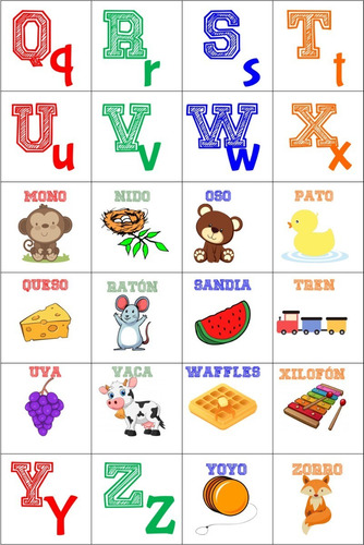 Juego De Pictogramas Alfabeto 52 Fichas C/caja