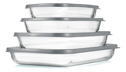 ~? Nutrichef 4 Sets Glass Bakeware - Fuente De Cocción De Vi