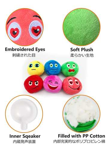 6 Pelotas De Peluche Chirriantes For Gatos Y Perros