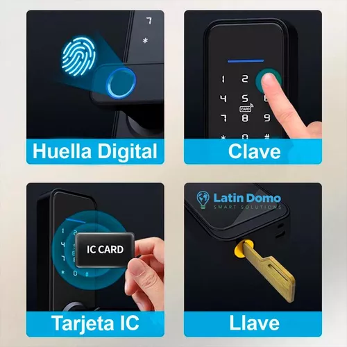Cerradura Inteligente : Huella Digital, App, Tajeta, llave y clave