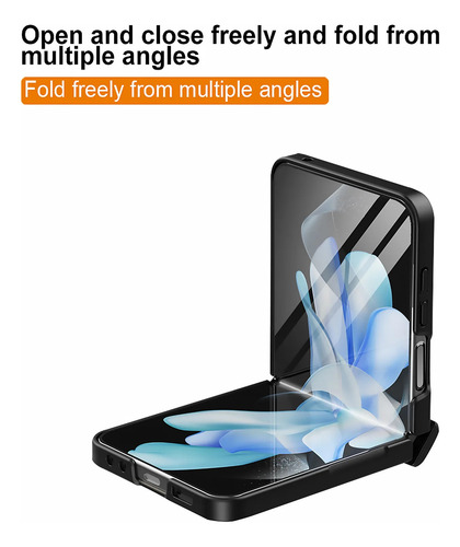 Fundas De Teléfono Spring Hinge Con Correa De Mano Y Anillo Para Samsung Galaxy Z Flip 6 5, Carcasa Resistente A Caídas