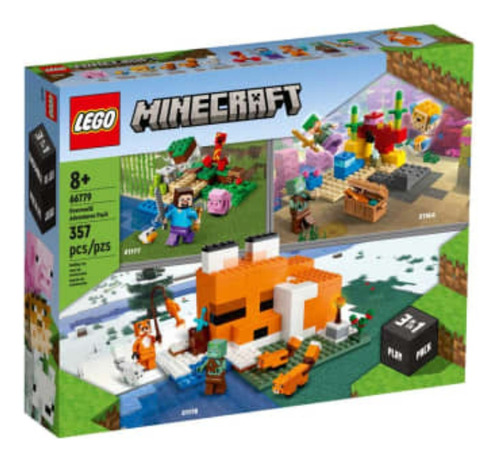  Lego Minecraft 66779 Overworld Adventures Pack Piezas 357