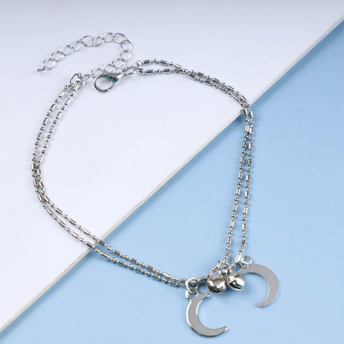 Aneneiceera Tobillera Bohemia Con Forma De Luna En Capas, To