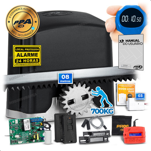 Kit Motor Eletrico Ppa Dz Rio 1/2 8m 3 Txcar 700kg 11s Prog Cor Cinza Frequência 60hz Tamanho Da Engrenagem Z18 110v