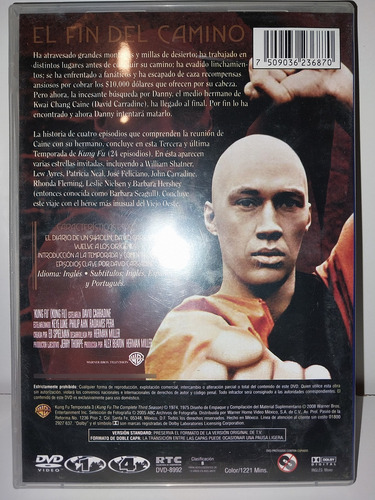 Kung Fu Dvd Serie Completa Temporada 1 2 3 Excelentes (Usado)
