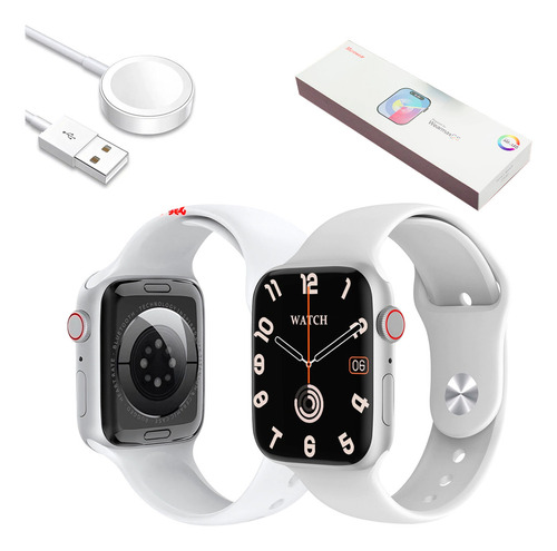 Smartwatch Microwear Davely W29 Pro 47mm Prata Silicone Pulseira Branco Desenho da pulseira Liso