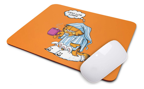 Mouse Pad Odio Los Lunes Garfield Naranja Personalizado