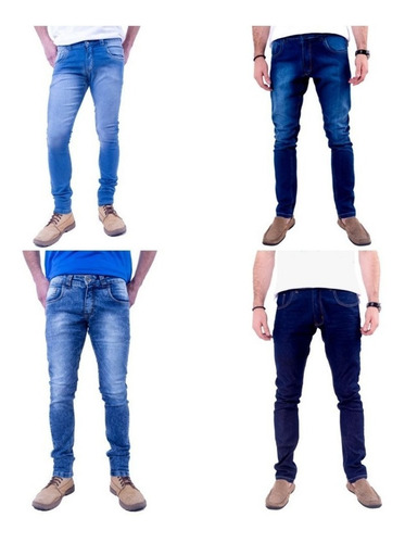 Imagem 6 de 10 de Kit 4 Calça Masculina Adulto Jeans Slim Moda Promoção Ofe