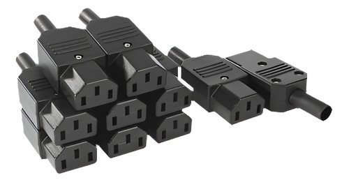 10pcs Ca 250v 10a 3 Terminales Iec320 C13 Potencia Adaptador