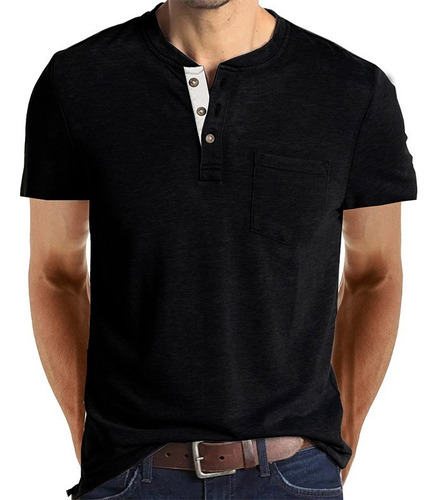 Camisa De Manga Corta Playera For Hombre Cuello Redondo