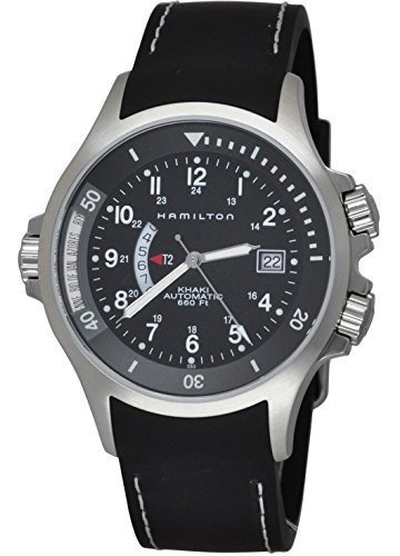 Hamilton Caqui Marino Negro Reloj Gmt Reloj De Tiempo