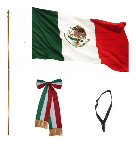 Combo Reglamentario Asta + Portabandera +  Bandera + Moño