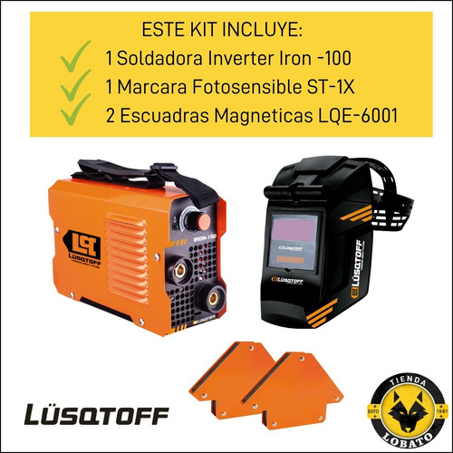 Soldadora Inverter Lüsqtoff Iron-100 Naranja 50hz/60hz 220v