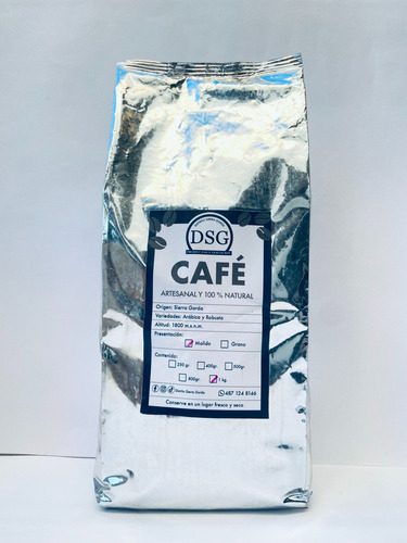 Café Artesanal Y 100% Puro ,queretano, Molido 1 Kg