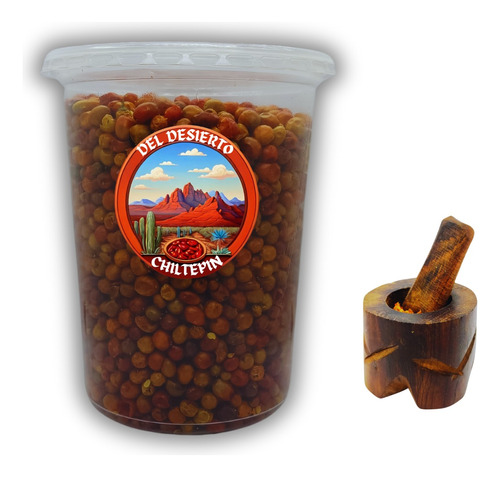 Chile Chiltepin Silvestre Sierra Sonora Litro Molcajete Rojo