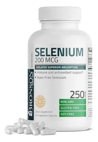 Selenio 200mcg Sistema Inmunologico Tiroides Prostata 250cap