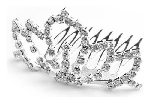 Peineta Grande Corona Tiara Tocado Strass Cristal Box X 12 U