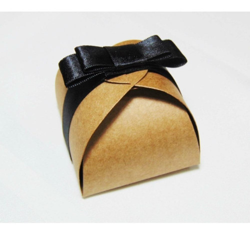 20 Caixinhas Para Bem Casados Em Papel Kraft 200g Com Laço