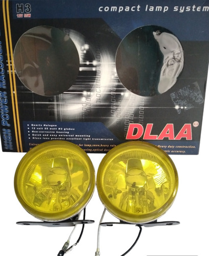 Par De Faros Halogenos Amarillos De 9cms Diametro Marca Dlaa