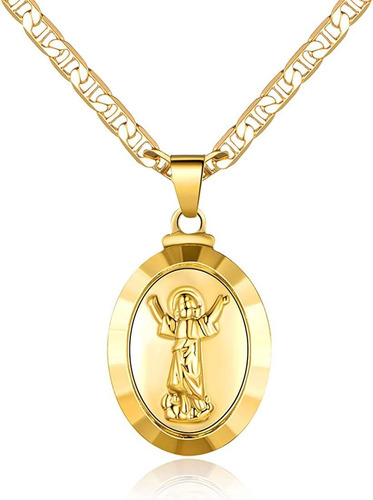 Barzel 18k Gold Plated Baby Jesus / Divinio Nino Necklace Wi