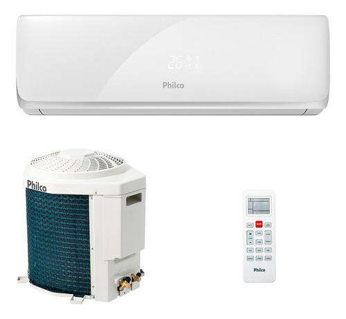 Ar condicionado Philco split quente/frio 12000BTU/h branco 220V PAC12000TQFM9