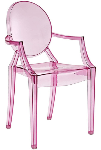 Silla De Comedor Transparente De Casper, Plstico, Rosado