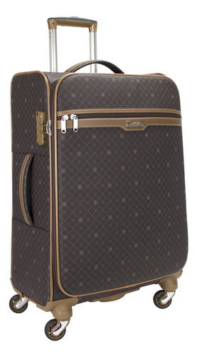 Mala De Viagem Média 23kg Munique Café 70cm Com Giro 360º Marrom